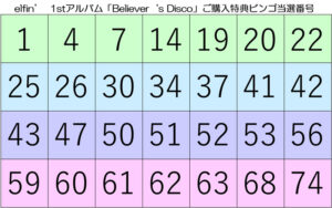Elfin 1stアルバムご購入特典のビンゴカードについて オスカープロモーション Elfin 1stアルバムご購入特典のビンゴカードについて オスカープロモーション